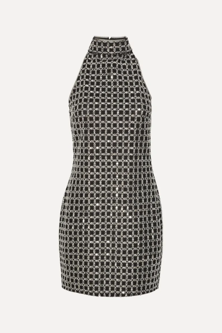 Beaded Halterneck Dress Black