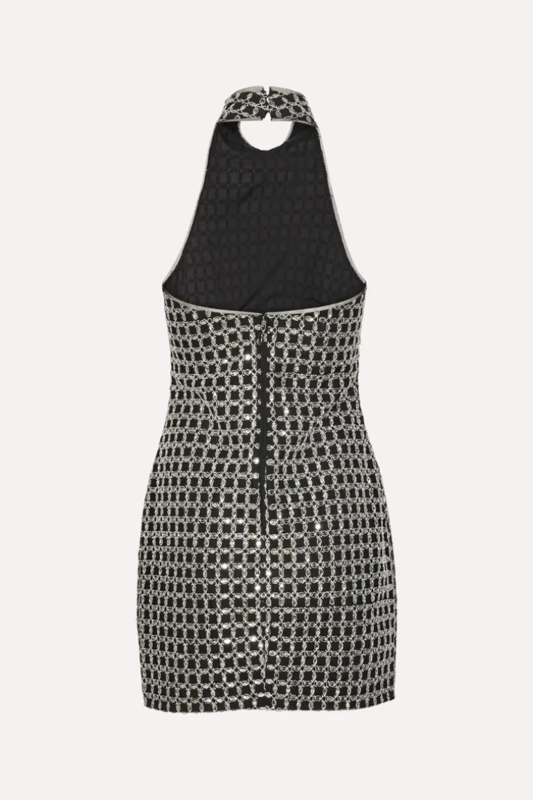 Beaded Halterneck Dress Black