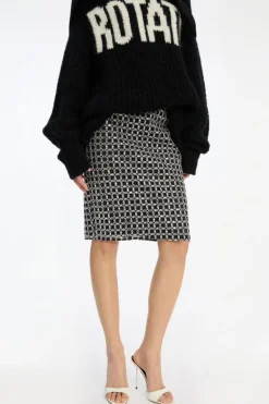 Beaded Long Mini Skirt Black