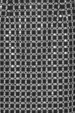 Beaded Long Mini Skirt Black