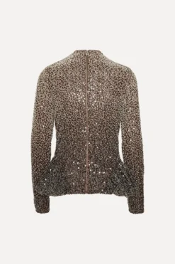 Beaded Ls Top Brown