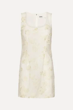 Beaded Mini Dress Egret White