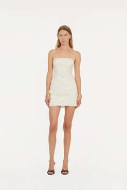 Beaded Mini Dress White