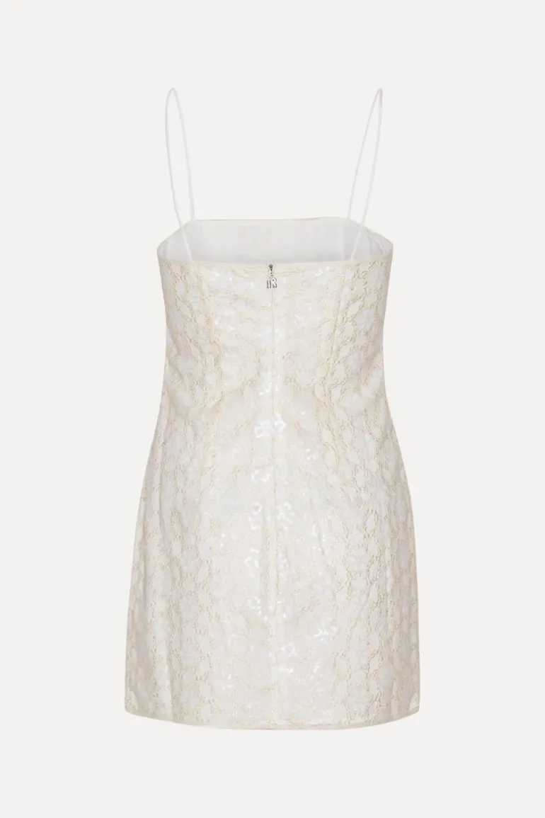 Beaded Mini Dress White