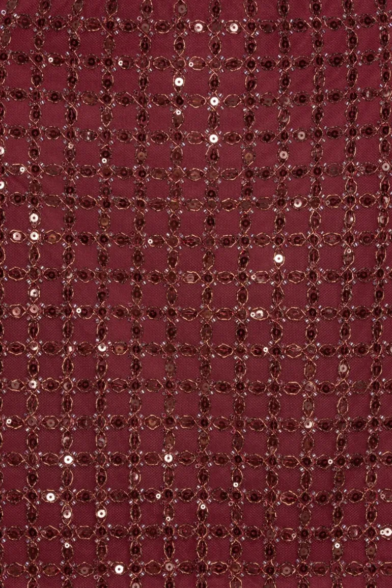 Beaded Mini Skirt Bordeaux
