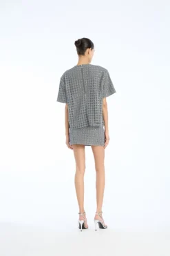 Beaded Oversized Top Grey