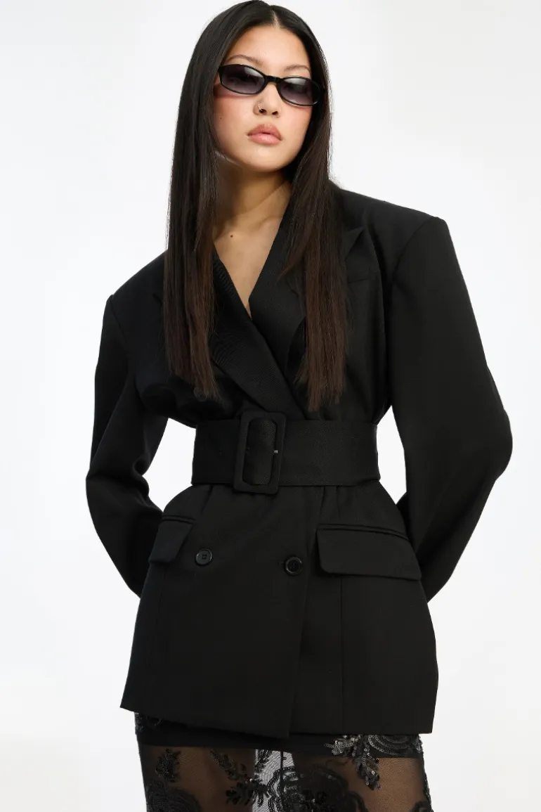 Belted Blazer Black