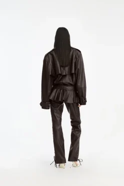 Biker Leather Jacket Dark Brown