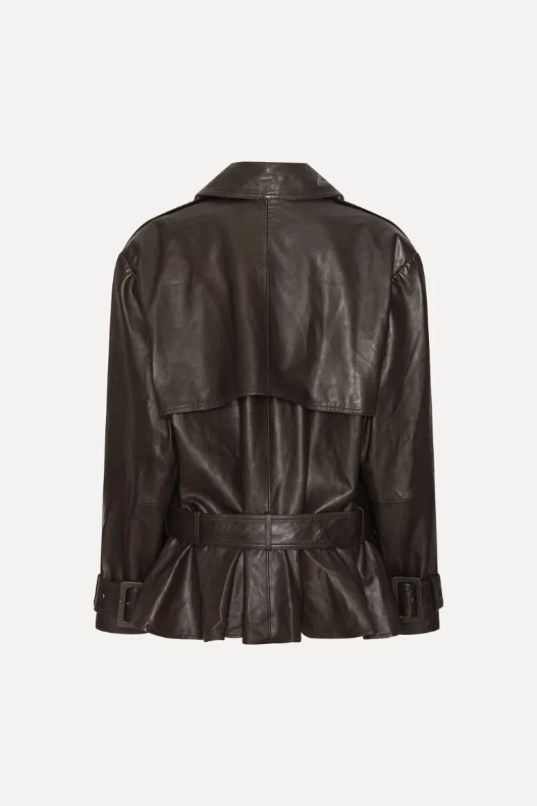 Biker Leather Jacket Dark Brown