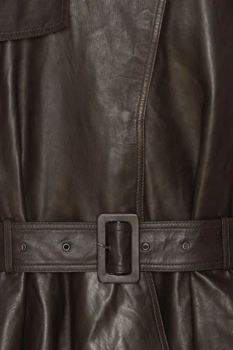 Biker Leather Jacket Dark Brown