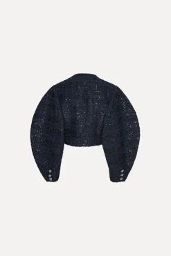 Boucle Short Jacket Dark Blue