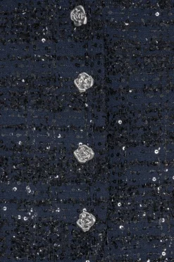 Boucle Short Jacket Dark Blue