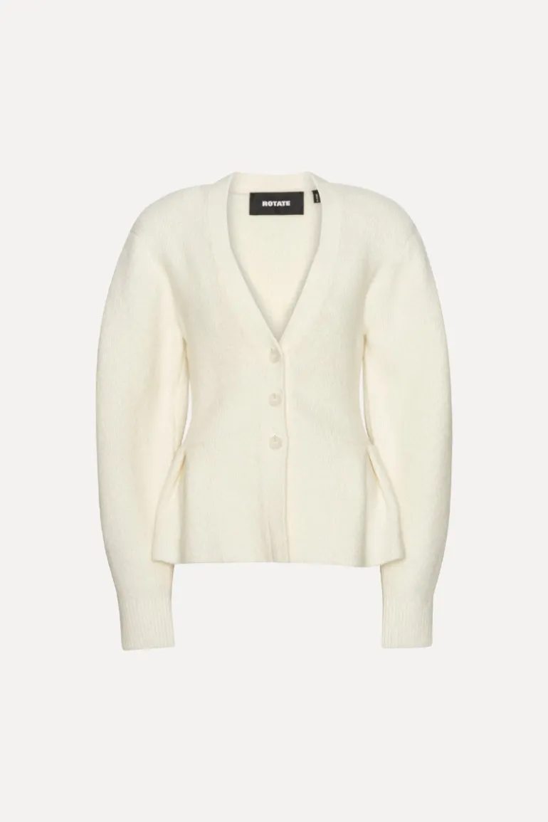 Cardigan W/ Peplum Creme