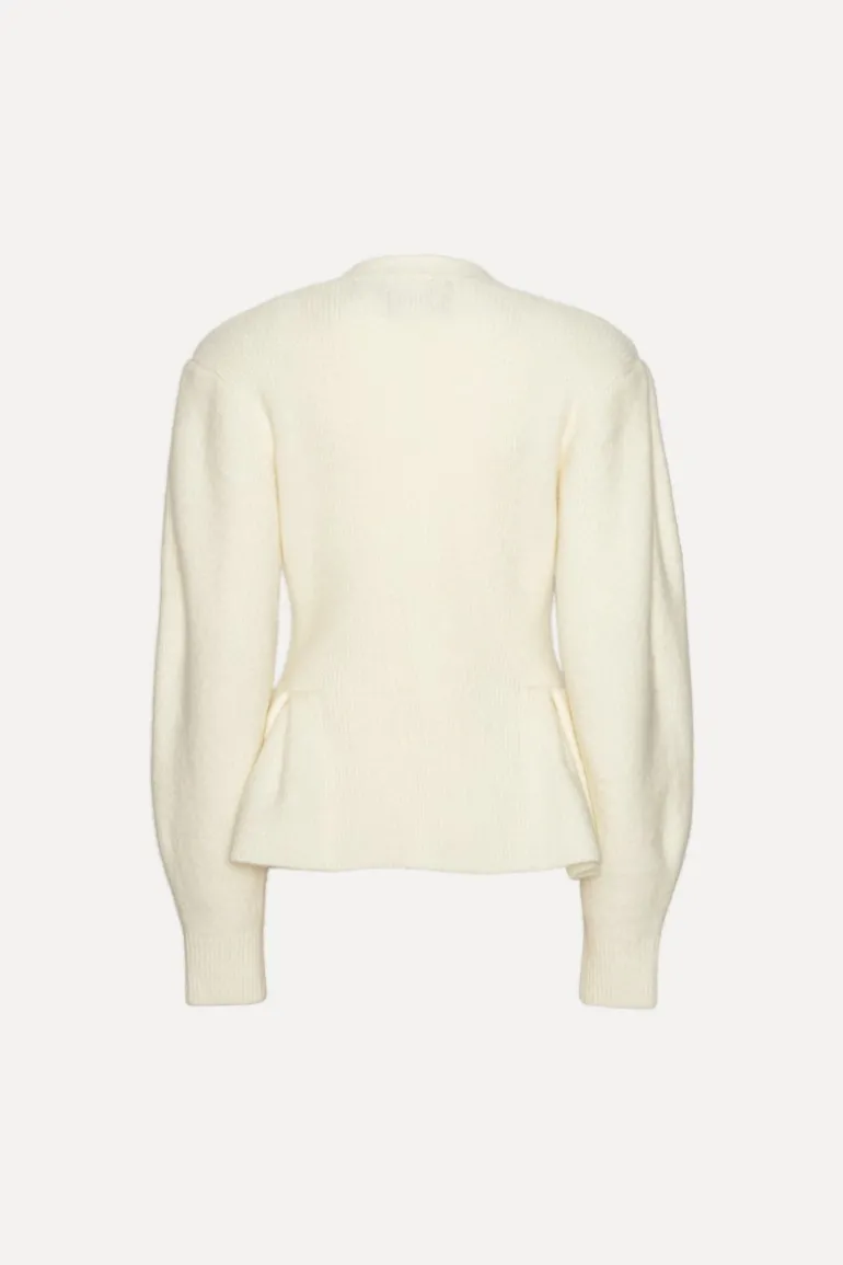 Cardigan W/ Peplum Creme