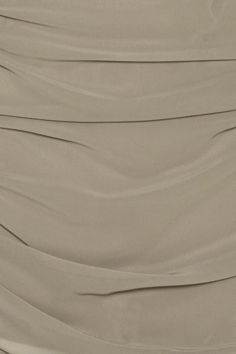 Chiffon Draped Skirt Taupe