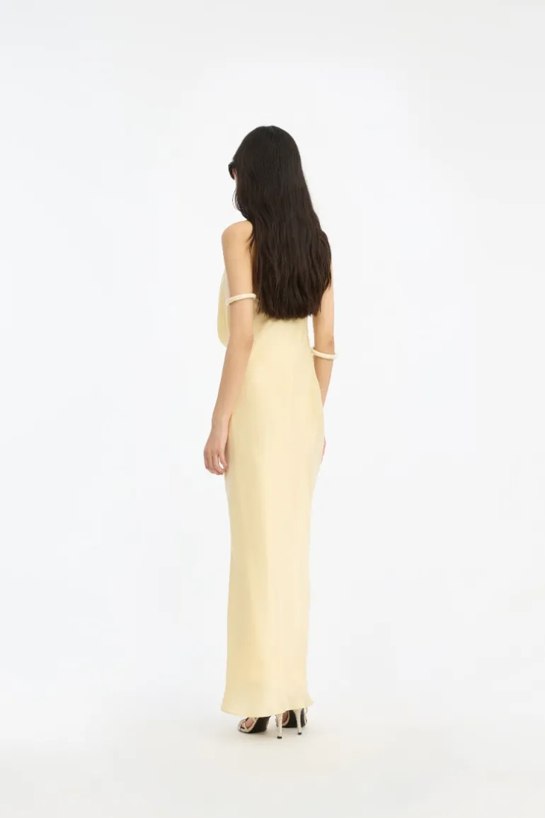 Chiffon Halter Dress Yellow