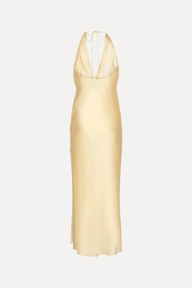 Chiffon Halter Dress Yellow