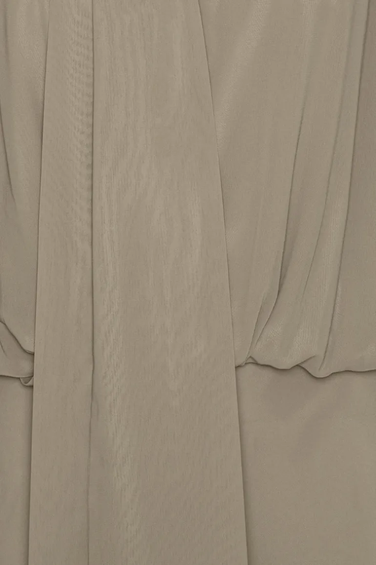 Chiffon Ls Maxi Dress Taupe