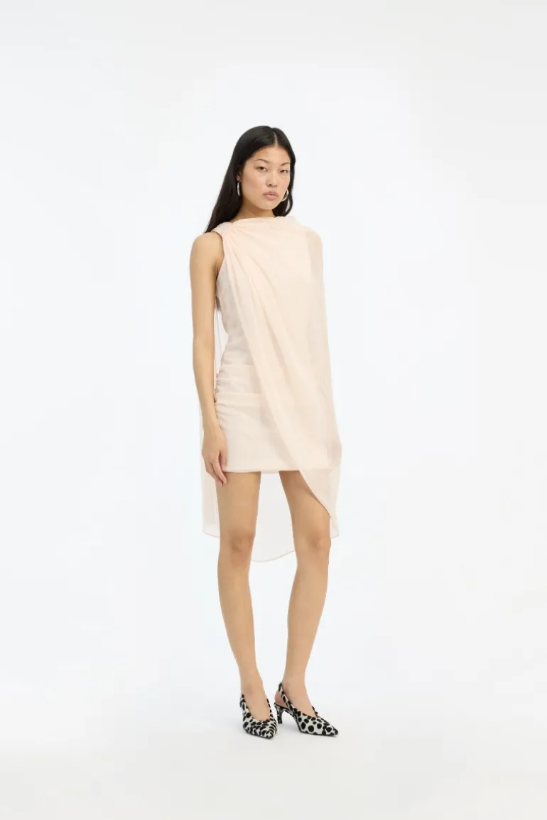 Chiffon Mini Cape Dress Light Pink