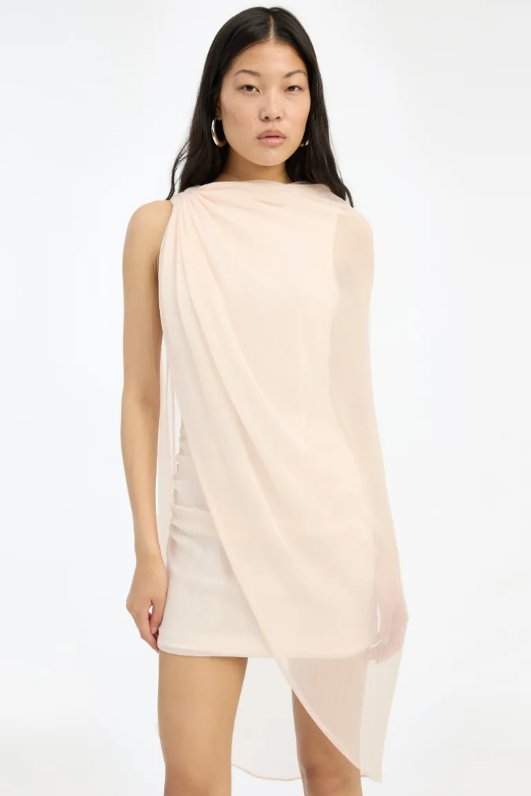 Chiffon Mini Cape Dress Light Pink