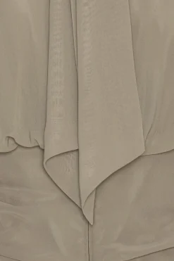 Chiffon Ruched Top Taupe