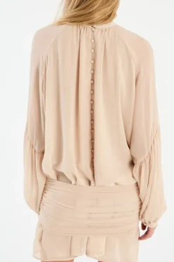 Chiffon Strap Tie Dress Creme