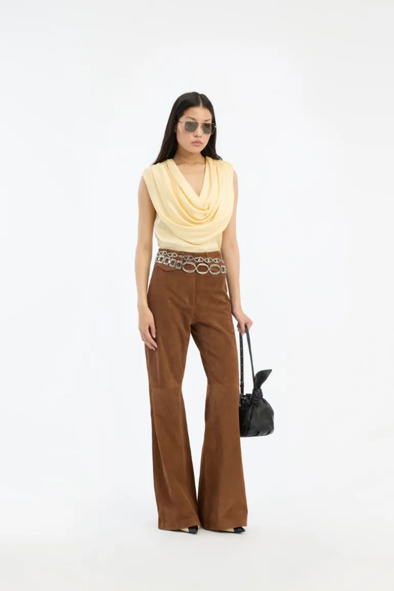 Chiffon Waterfall Top Yellow