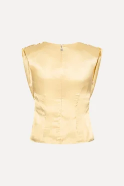 Chiffon Waterfall Top Yellow