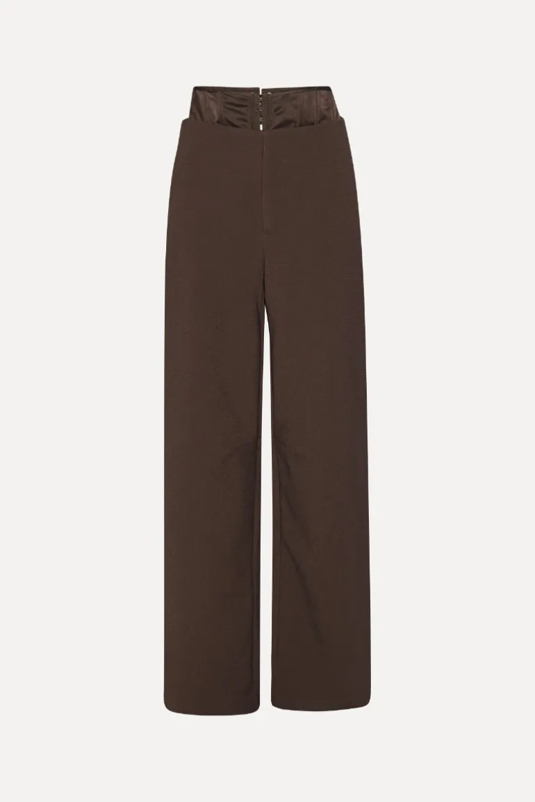 Corset Suiting Pants Dark Brown