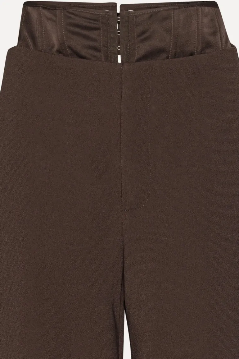 Corset Suiting Pants Dark Brown