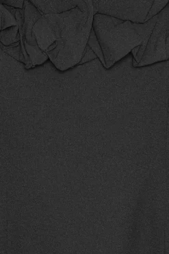 Crepe A-line Mini Dress Black