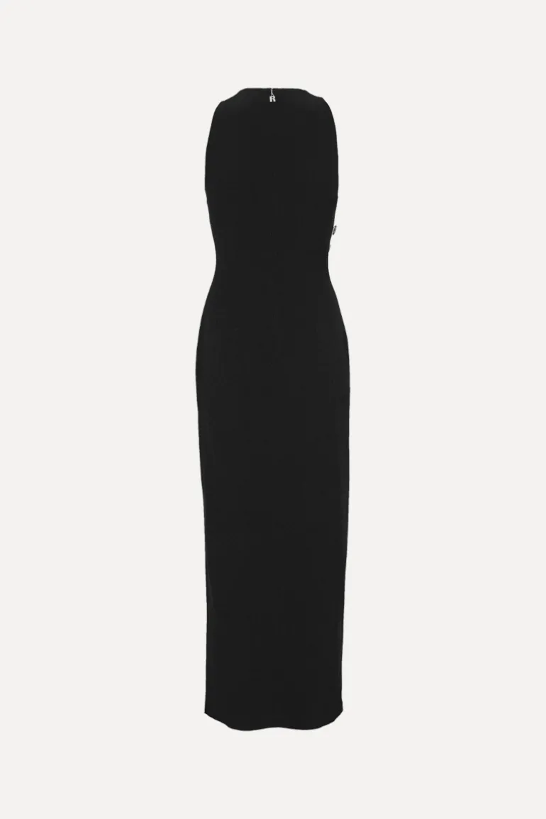 Crepe Button Dress Black