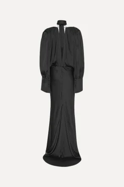 Crepe De Chine Maxi Dress Black