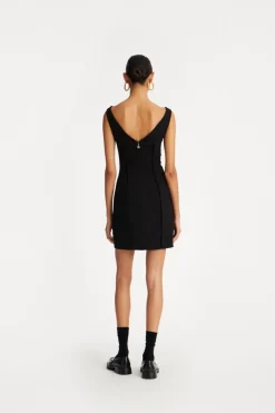 Crepe Off Shoulder Dress Black