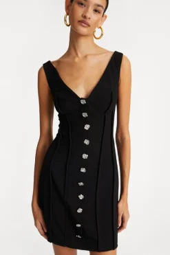 Crepe Off Shoulder Dress Black