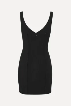 Crepe Off Shoulder Dress Black