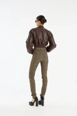 Cropped Puffer Jacket Dark Brown