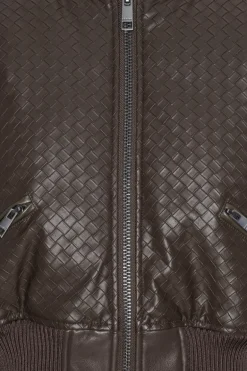 Cropped Puffer Jacket Dark Brown