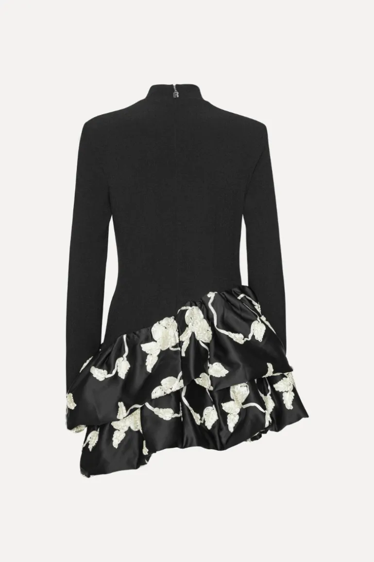 3d Flower Bubble Dress Black