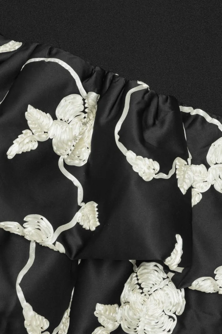 3d Flower Bubble Dress Black