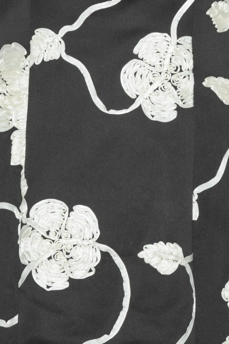 3d Flower Mini Dress Black
