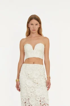 3d Lace Corset Top White