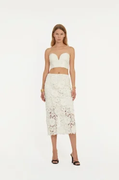3d Lace Corset Top White
