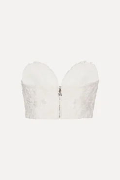 3d Lace Corset Top White