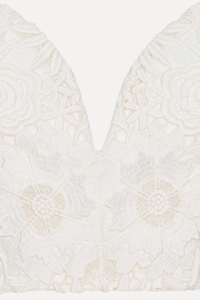 3d Lace Corset Top White