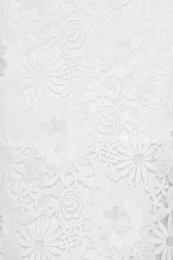 3d Lace Pencil Skirt White