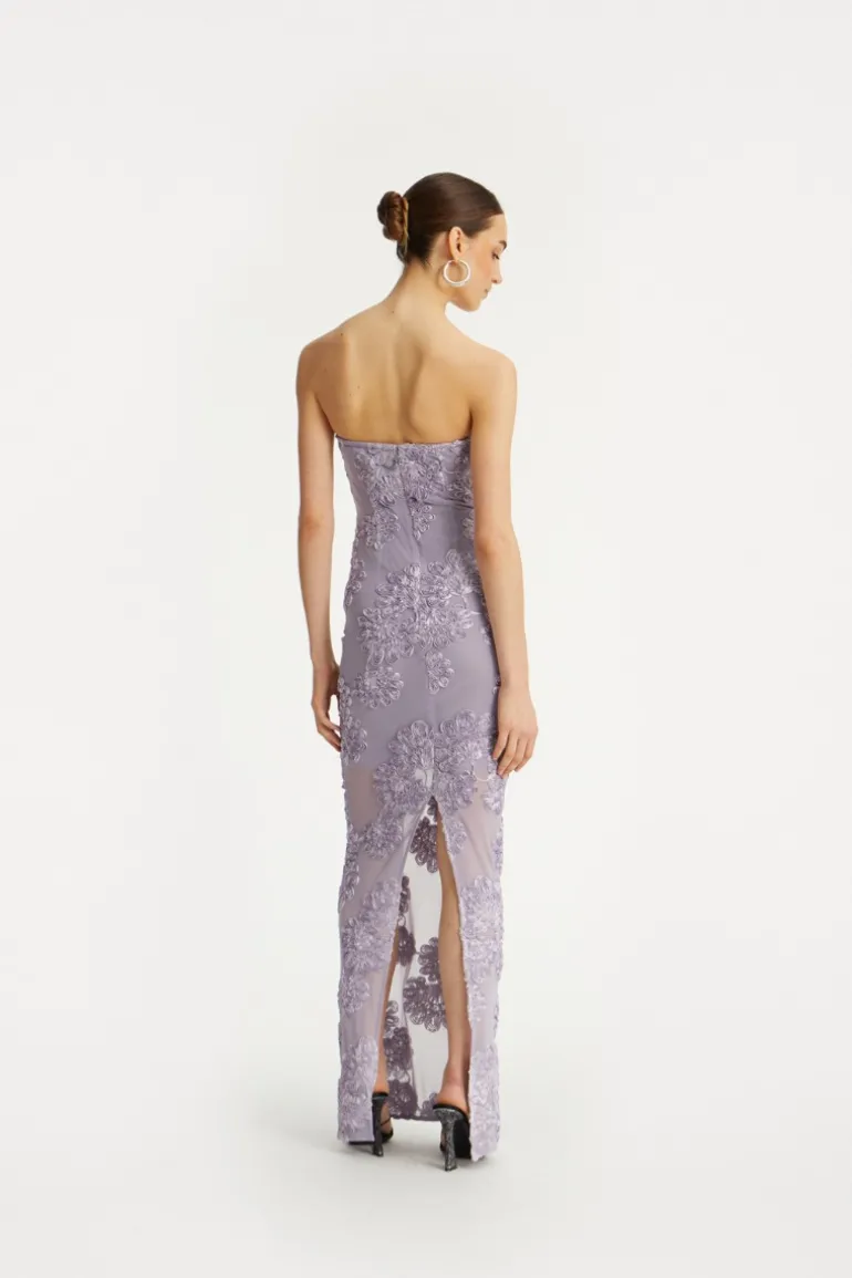 3d Mesh Maxi Dress Purple