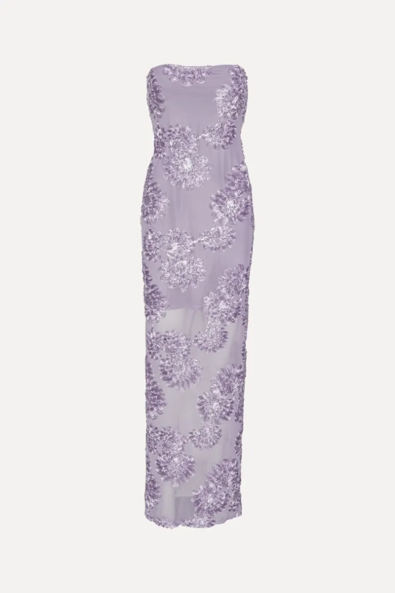 3d Mesh Maxi Dress Purple