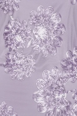 3d Mesh Mini Dress Purple