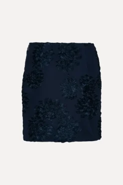 3d Mesh Mini Skirt Dark Blue